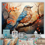 Warm Sunrise Hues An Expressionist Portrayal Bird - Beige Bird Wall Art