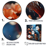 Watery Blues Heron - Bird Large Canvas Wall Art