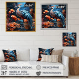 Watery Blues Heron - Bird Large Canvas Wall Art