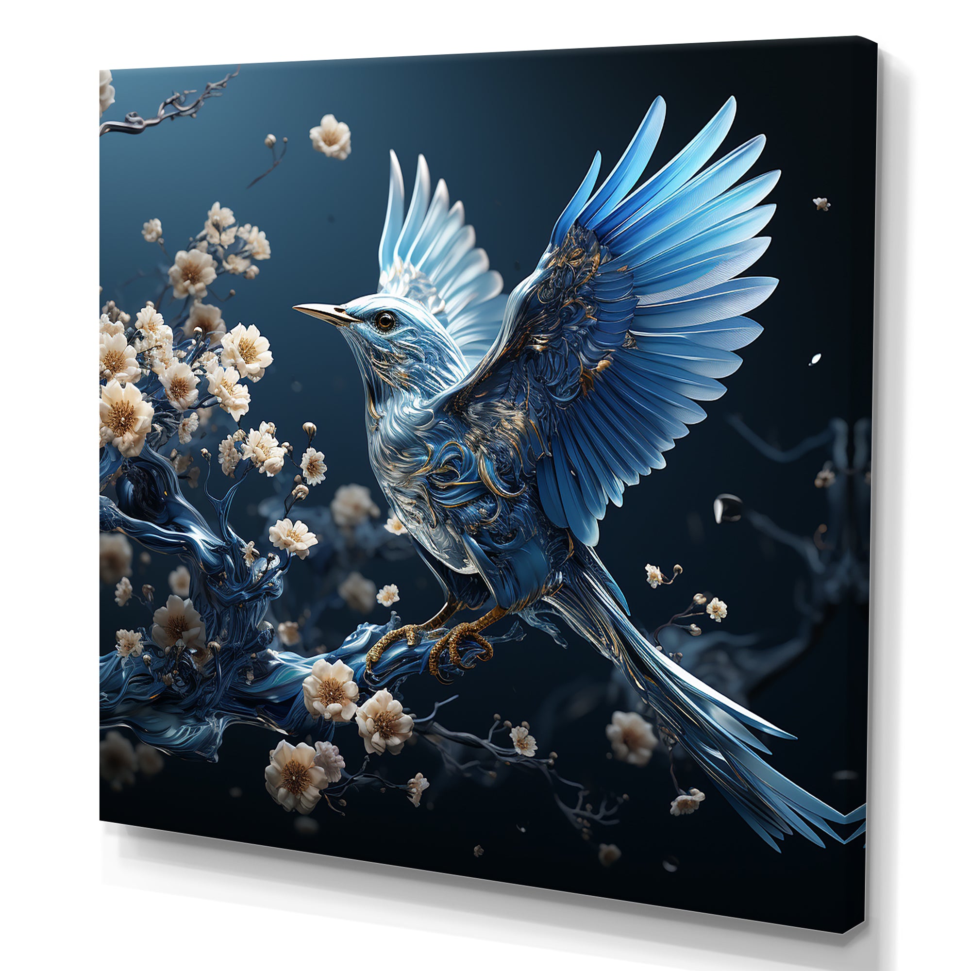 Watery Blues In Capture The Delicate Bird - Bird Home Decor Art