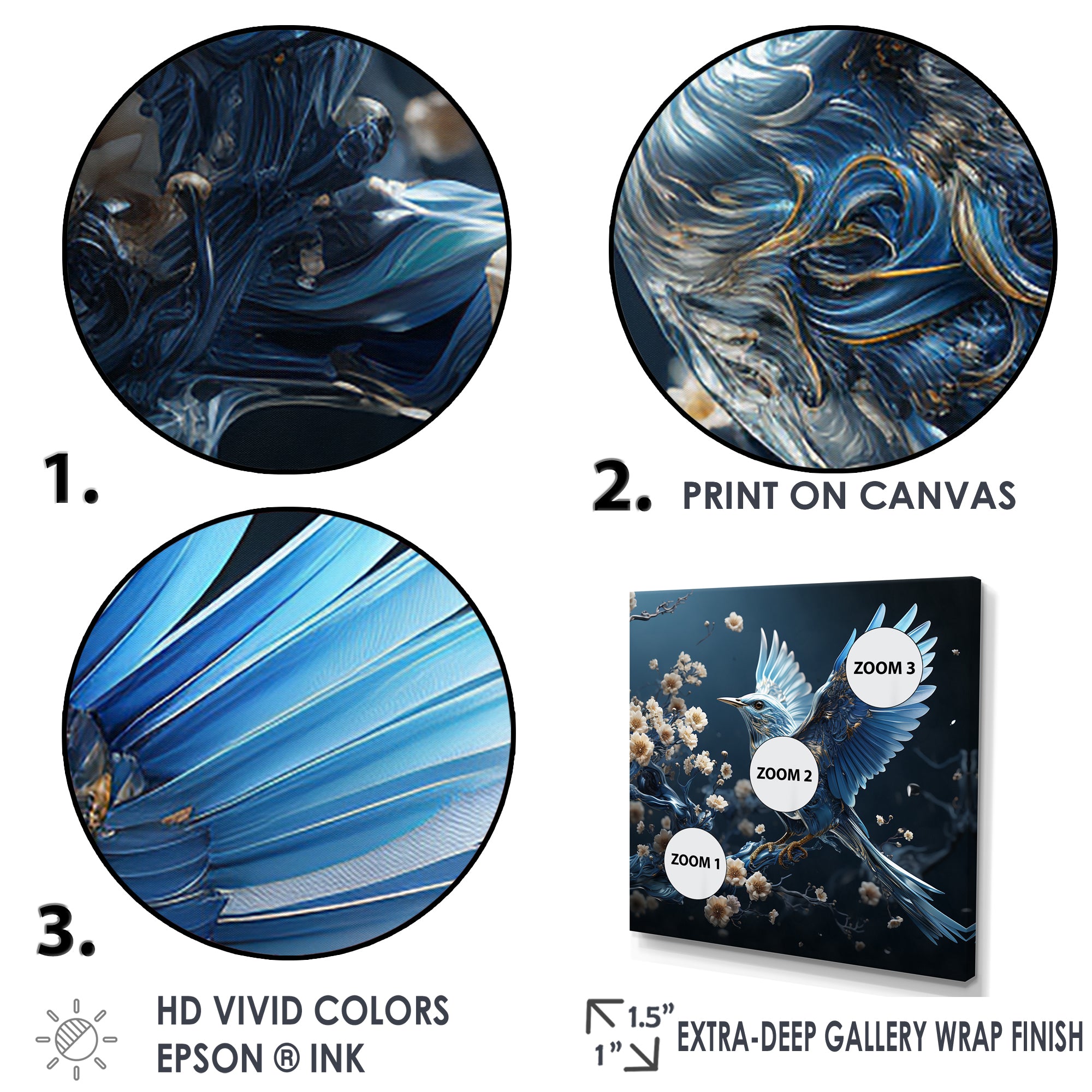 Watery Blues In Capture The Delicate Bird - Bird Home Decor Art