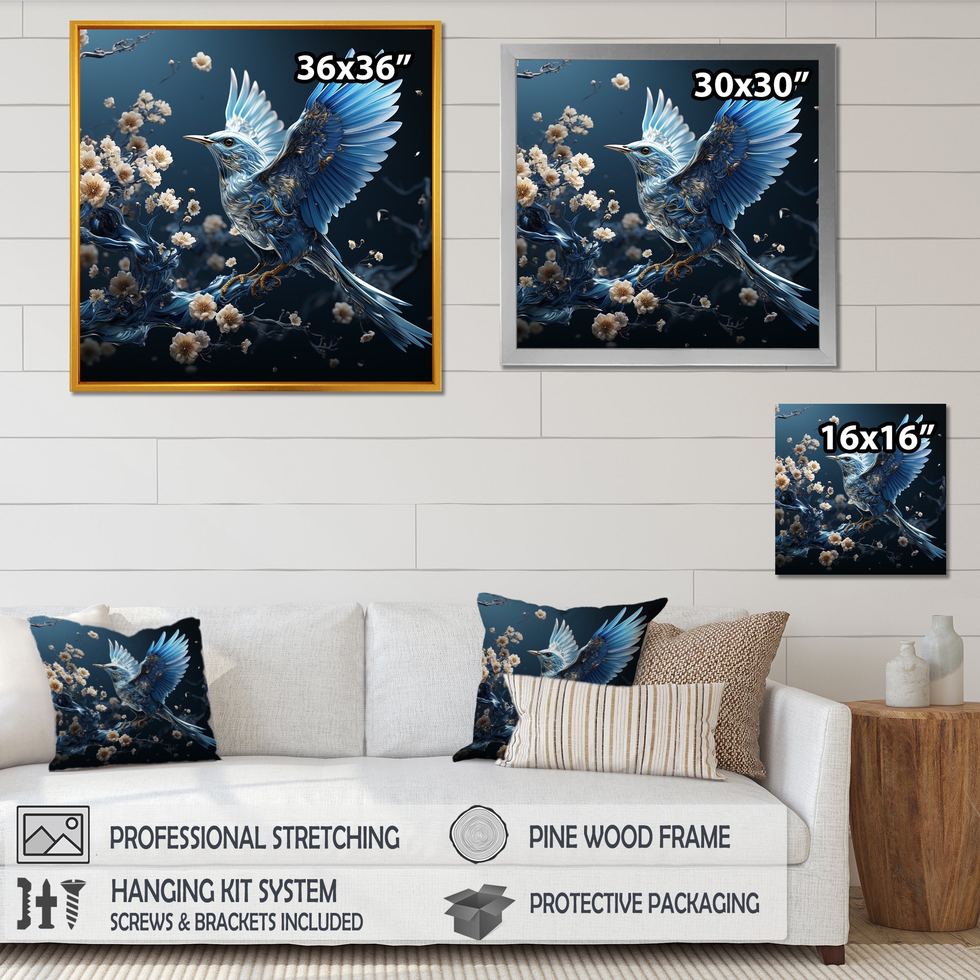 Watery Blues In Capture The Delicate Bird - Bird Home Decor Art