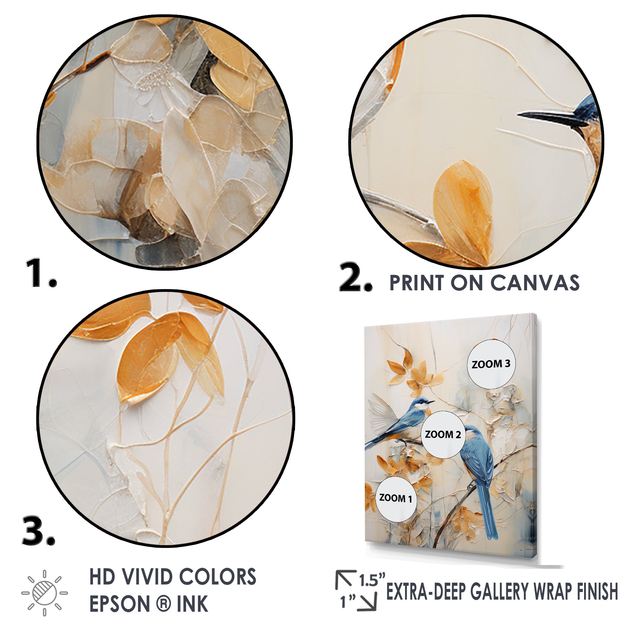 Minimalism Birds Paradise Floral Scenery - Bird Floral Home Decor Art