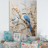 Minimalism Birds Paradise Cherry Blossoms - Bird Floral Canvas Wall Art