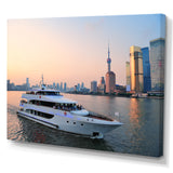 Yacht In Shanghai Bay - Boat Canvas Wall Art