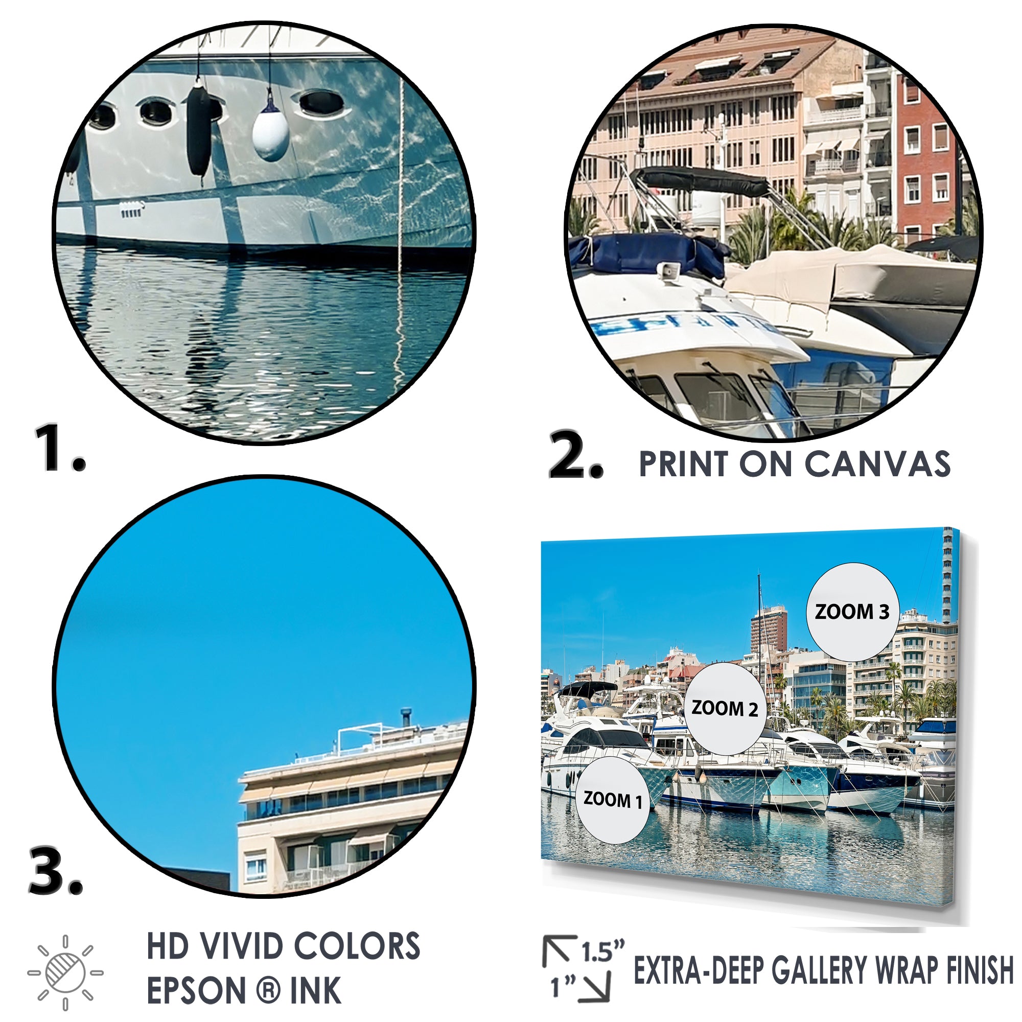 Boats Docked At Port Alicante Spain - Boat Canvas Wall Art