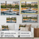 Docked Yacht In Mediterranean Sea Port - Boat Canvas Wall Art