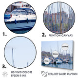 Yachts Docked At Port Vell - Boat Canvas Wall Art