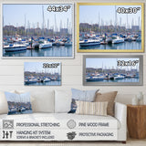 Yachts Docked At Port Vell - Boat Canvas Wall Art