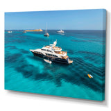 Luxury Yacht On Open Water Adventure - Boat Canvas Wall Art