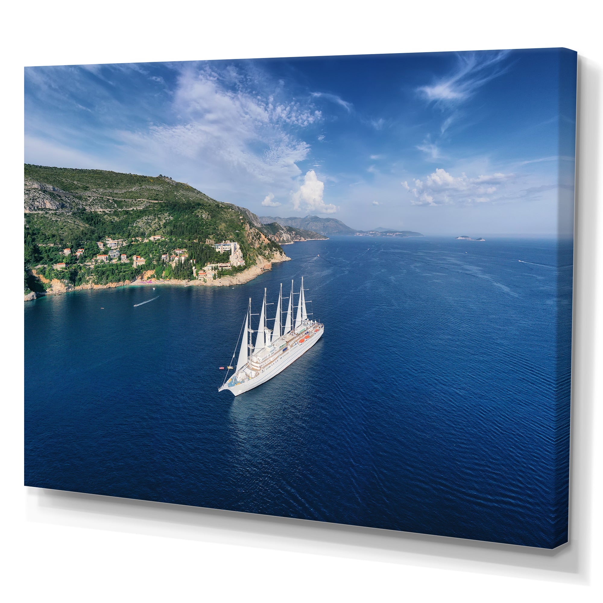 Cruise Ship With Sails In Croatia - Boat Canvas Wall Art