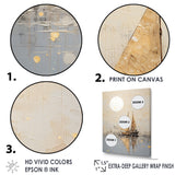 Minimalism Gold And Grey Boat Fishing - Boat Fishing Canvas Wall Art