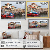 Fishing Boats At Spanish Port Comilla's Cantabria - Boat Fishing Canvas Wall Art