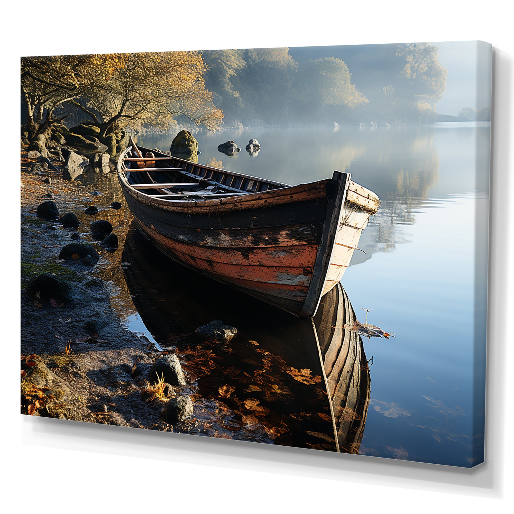 Sailing Charm In The Morning Mist - Boat Sailing Canvas Wall Art