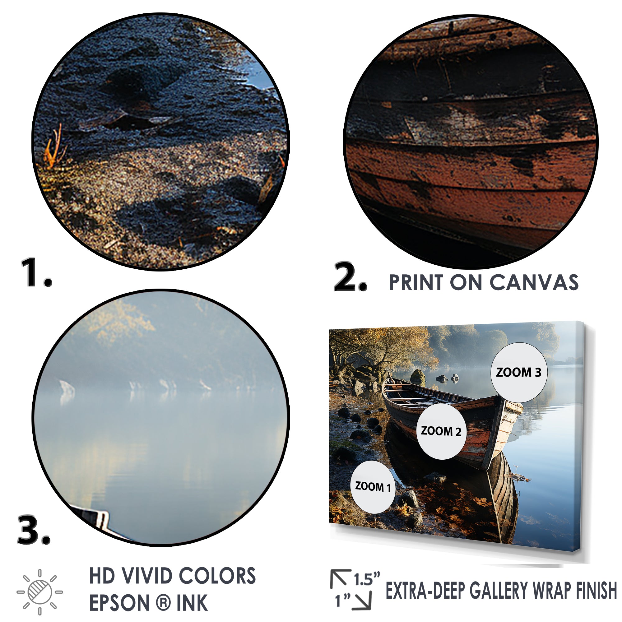 Sailing Charm In The Morning Mist - Boat Sailing Canvas Wall Art