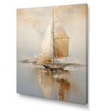 Gold Sailing Charm In The Morning Mist - Boat Sailing Canvas Wall Art