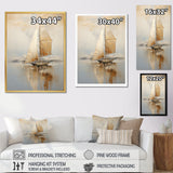 Gold Sailing Charm In The Morning Mist - Boat Sailing Canvas Wall Art