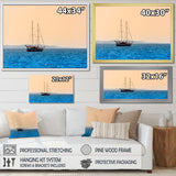 Lonely Sailboat Sails Sea Dawn - Boat Sailing Canvas Wall Art