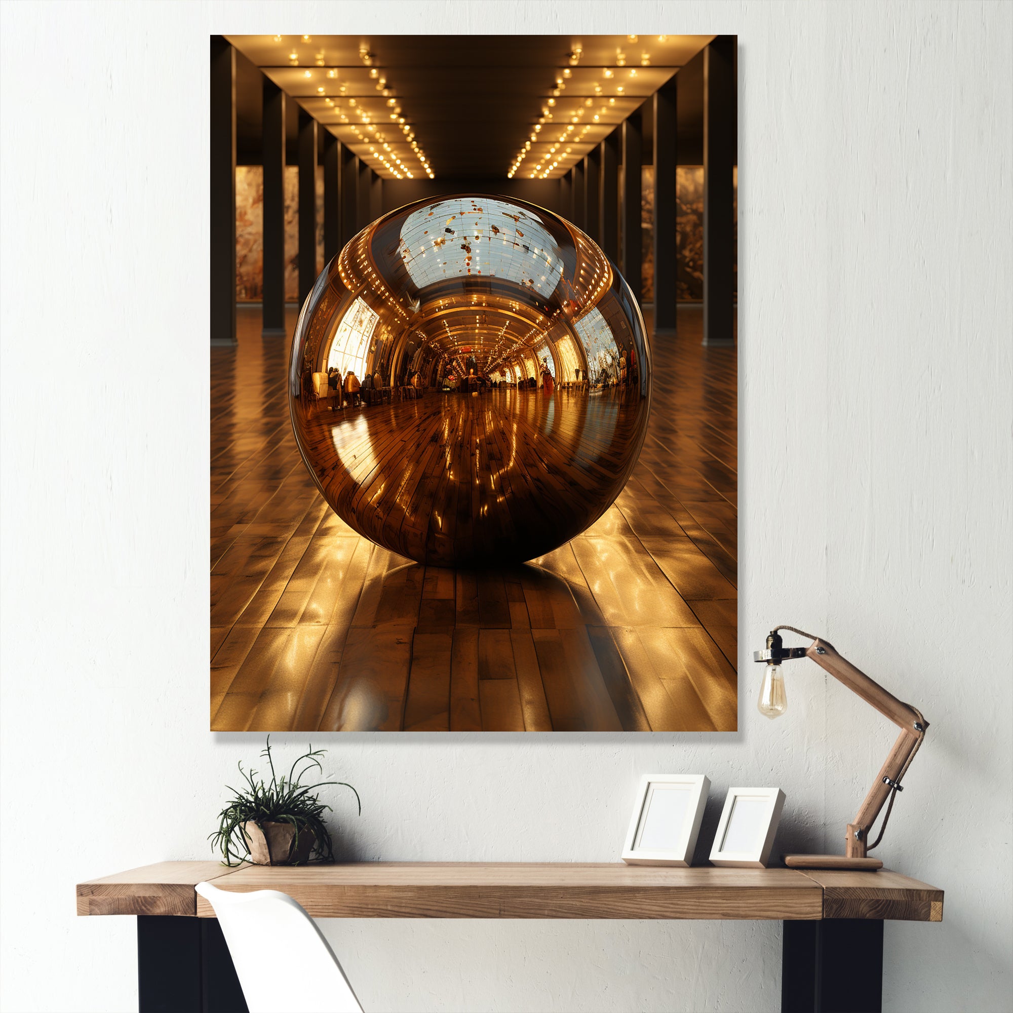 Bronze Bowling Reflections - Bowling Canvas Wall Art