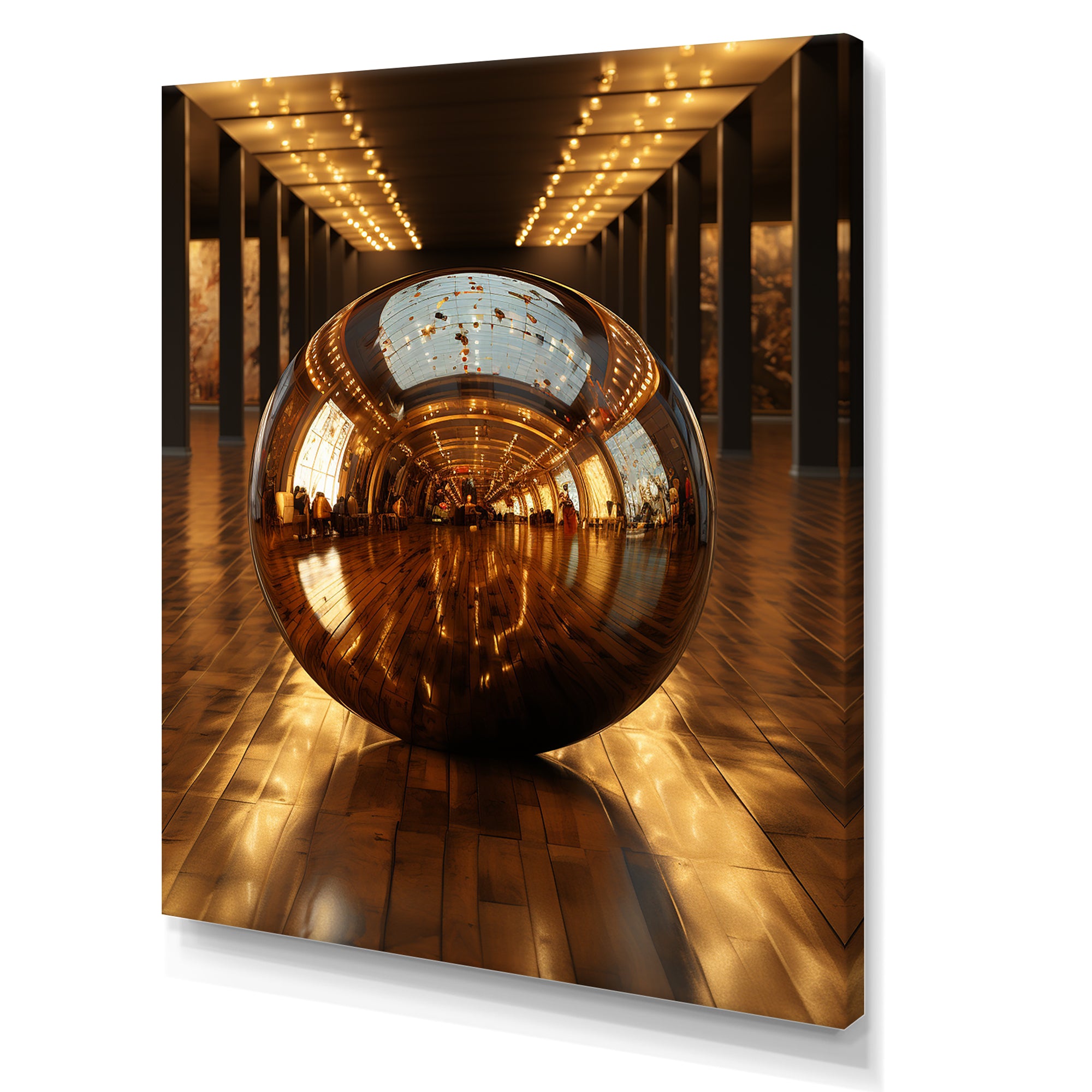 Bronze Bowling Reflections - Bowling Canvas Wall Art
