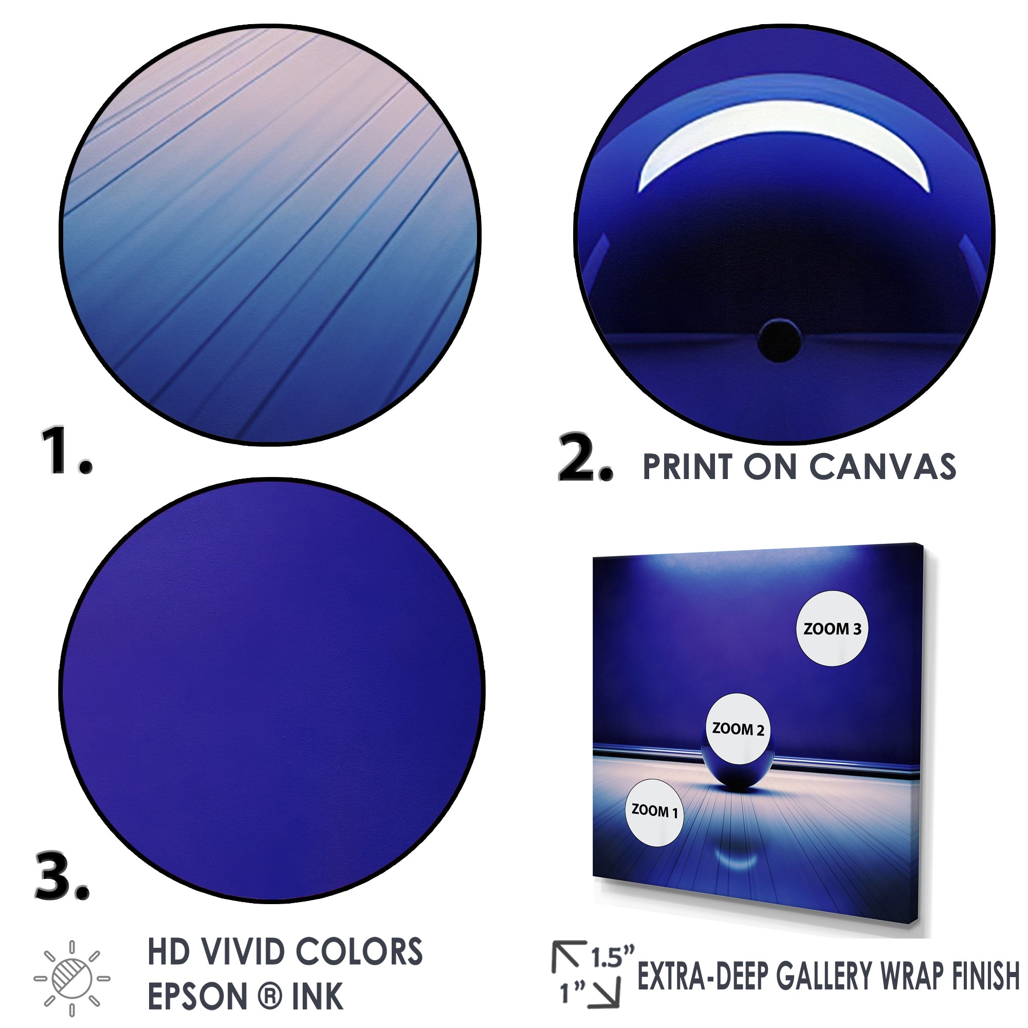 Bowling Indigo Impact - Bowling Canvas Wall Art