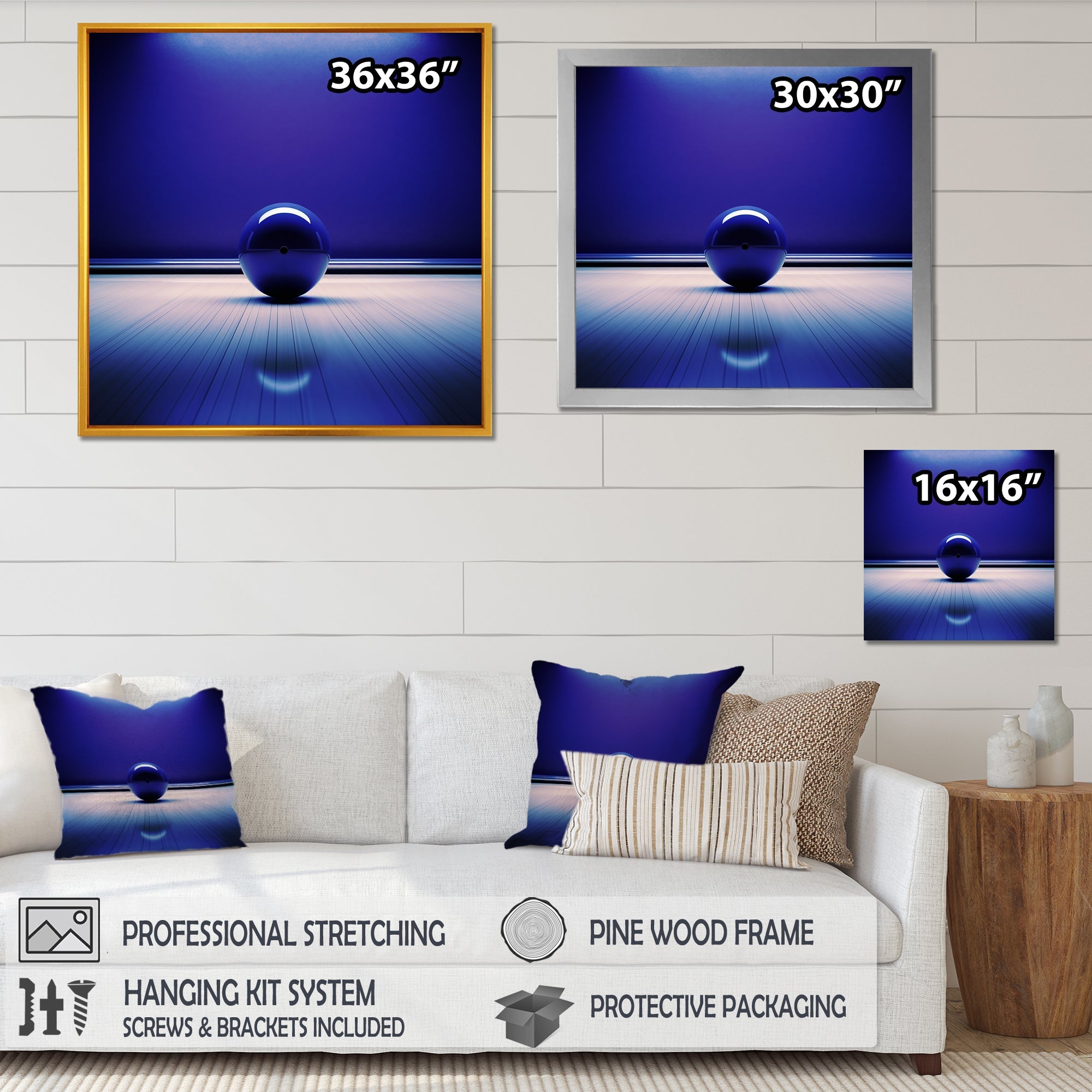 Bowling Indigo Impact - Bowling Canvas Wall Art