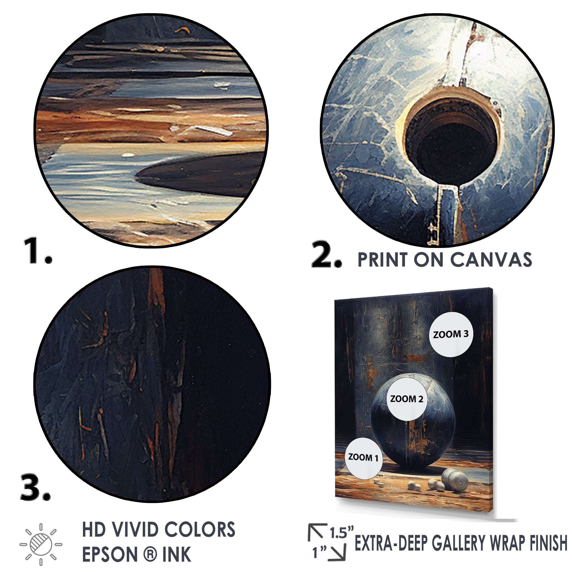 Navy Knockdown - Bowling Canvas Wall Art