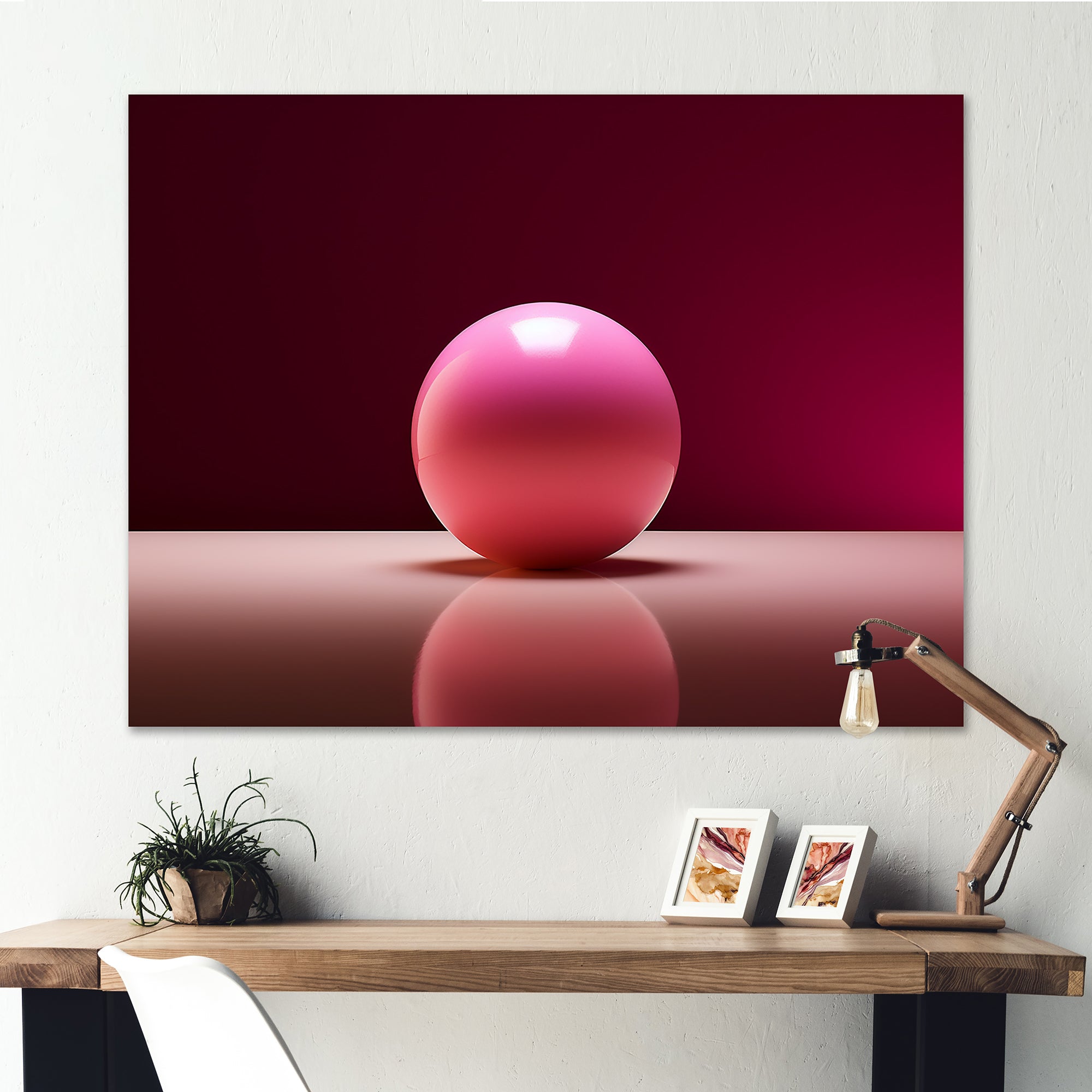 Pink Rose Roll - Bowling Canvas Wall Art