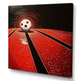Ruby Roll White Ball In Red - Bowling Canvas Wall Art