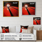 Ruby Roll White Ball In Red - Bowling Canvas Wall Art