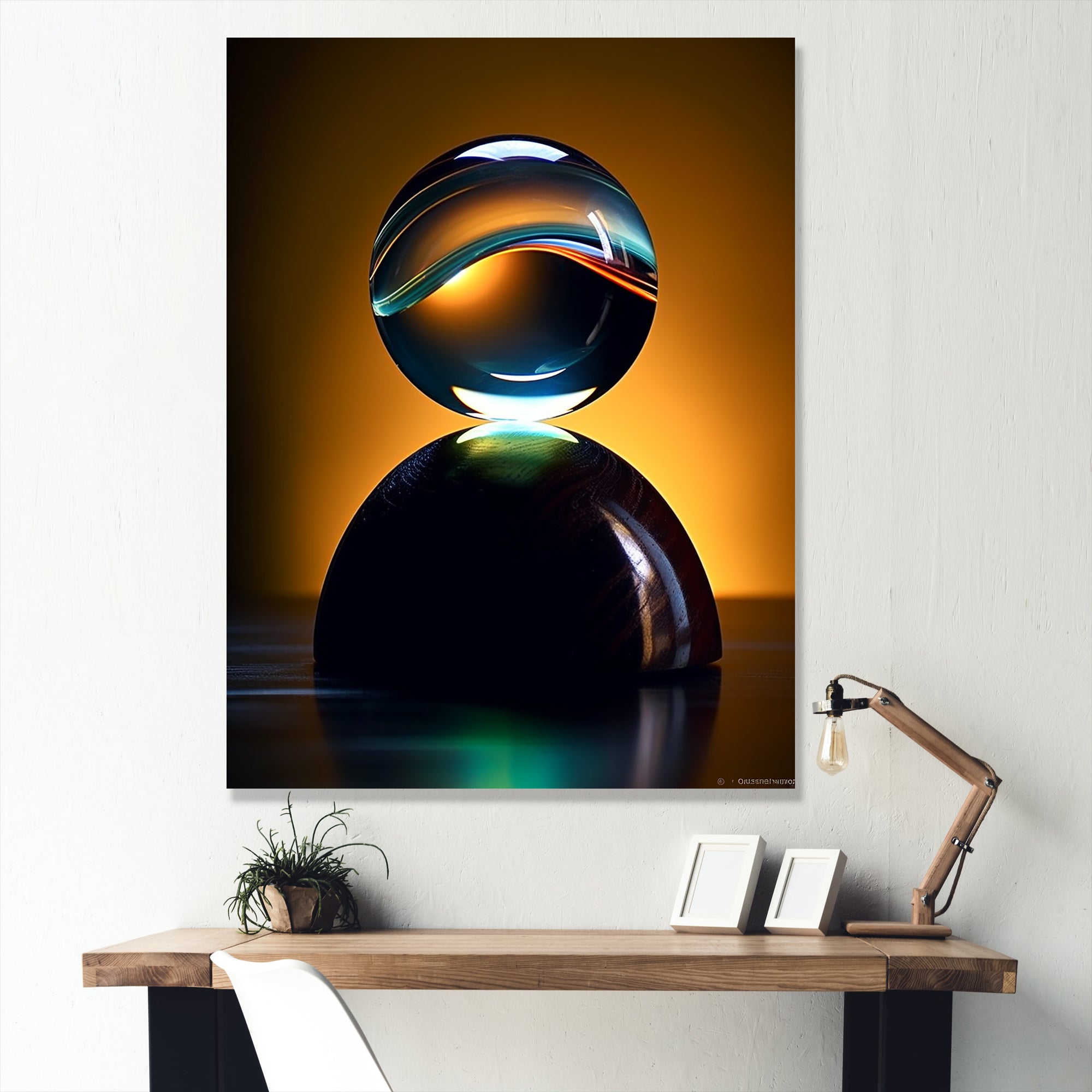 Sapphire Strike Ball Reflection I - Bowling Canvas Wall Art