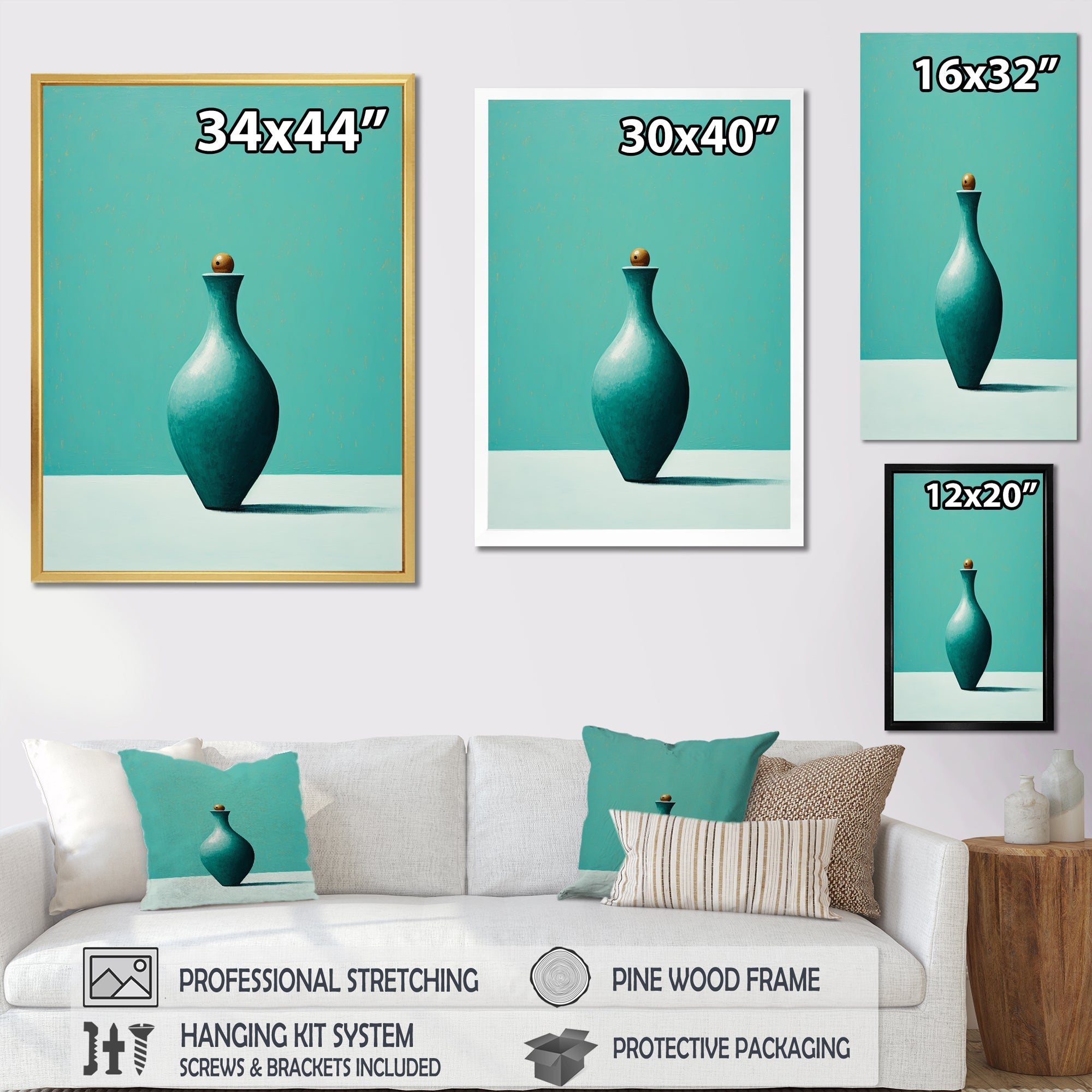 Turquoise Tenpin - Bowling Canvas Wall Art