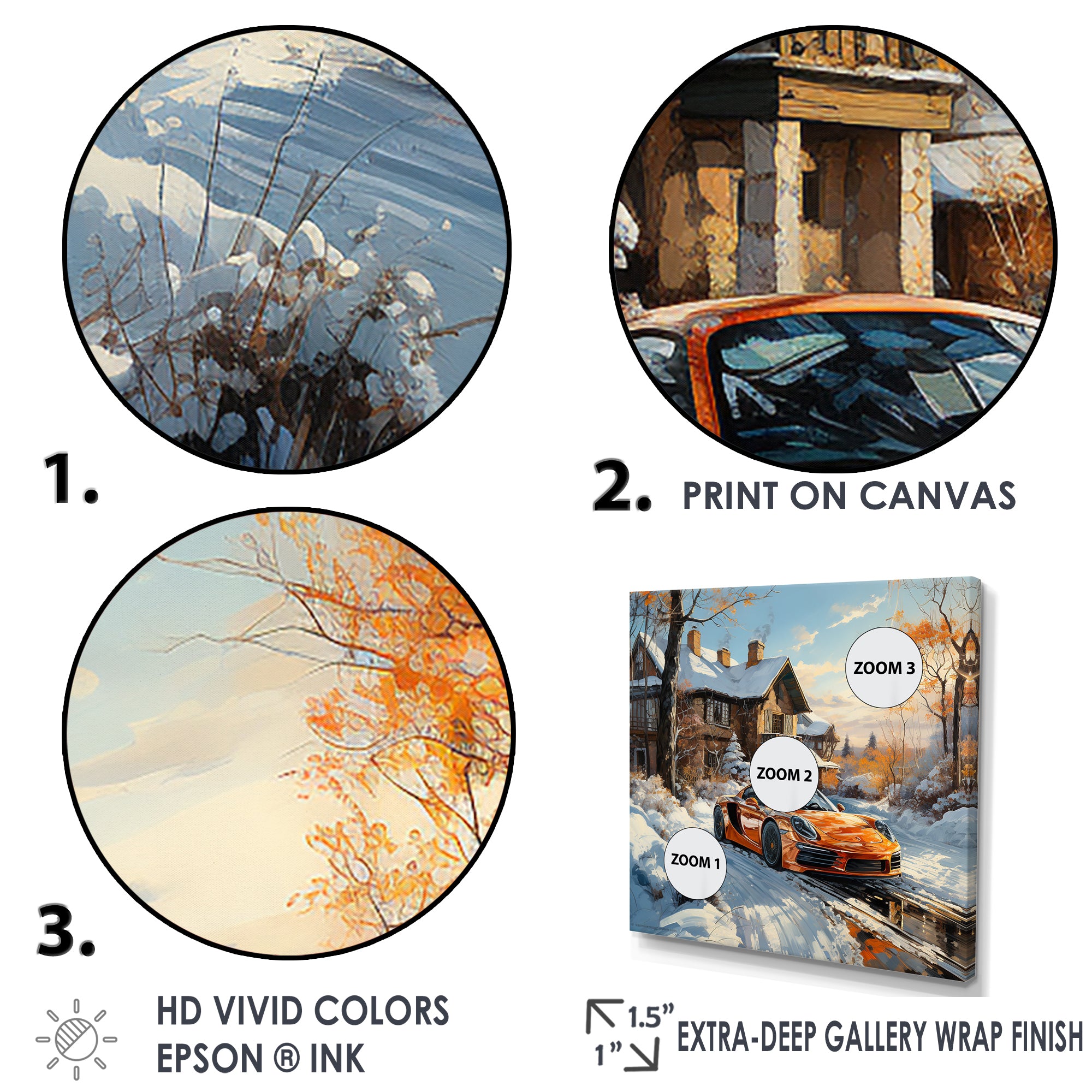 Exotic Car Charm In Winter - Car Exotic Canvas Wall Art