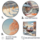 Muscle Car Charm In Winter - Car Exotic Canvas Wall Art