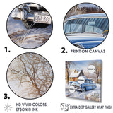 Old American Car Charm In Winter - Car Old American Canvas Wall Art