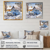 Old American Car Charm In Winter - Car Old American Canvas Wall Art