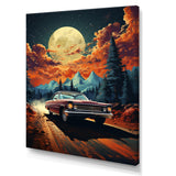 Vintage Car In Cosmic Art - Car Vintage Canvas Wall Art