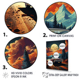 Vintage Car In Cosmic Art - Car Vintage Canvas Wall Art