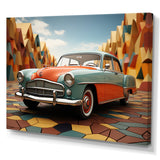 Cubist Interpretation Of A Vintage Car - Car Vintage Canvas Wall Art