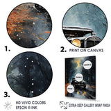 1930s American Vintage Car At Noir - Car Vintage Canvas Wall Art