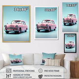 Poupart Pink And Blue 1950s Car - Car Vintage Canvas Wall Art