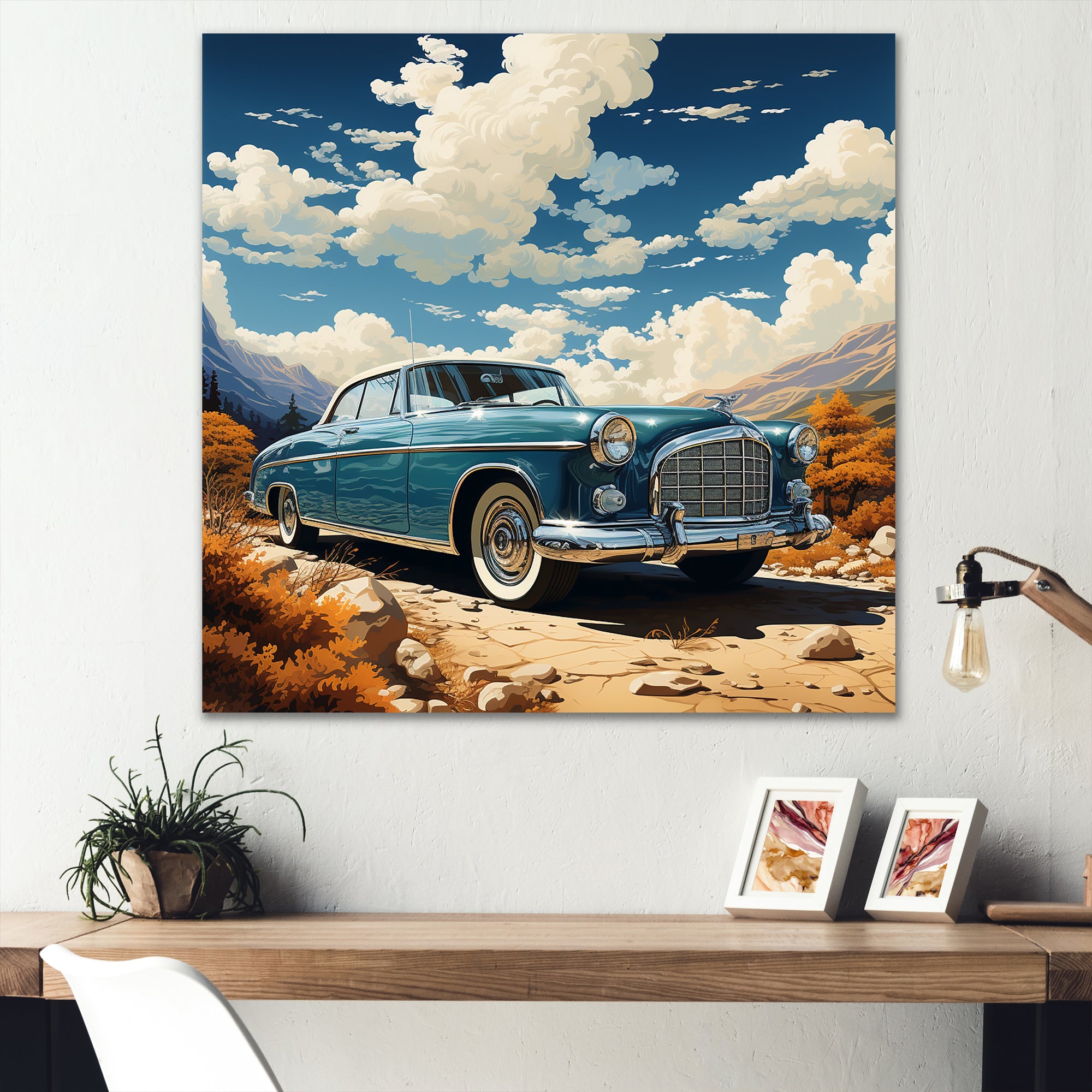 A Surrealism Vintage Car - Car Vintage Canvas Wall Art