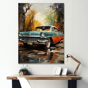 A Symbolism Vintage Car - Car Vintage Canvas Wall Art
