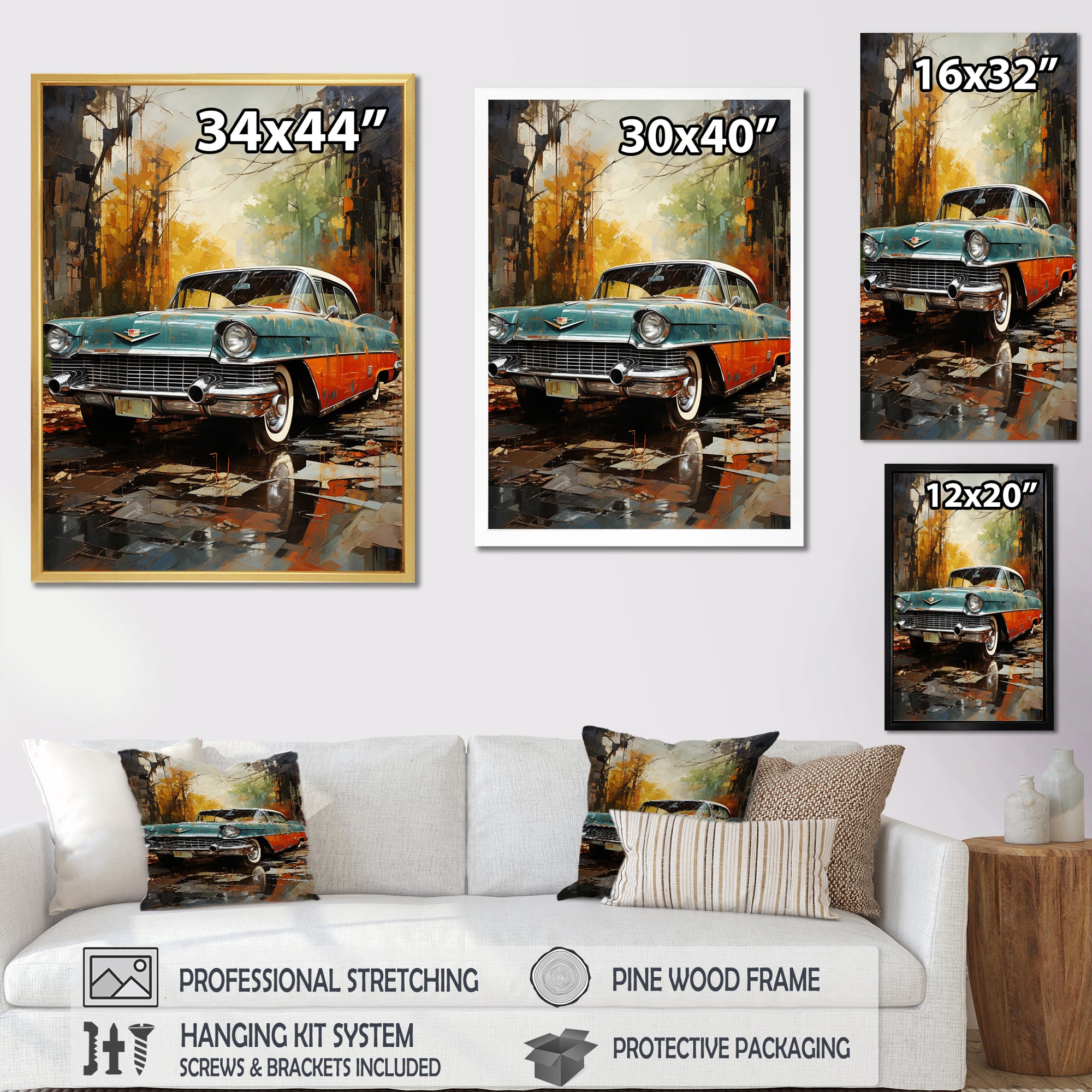 A Symbolism Vintage Car - Car Vintage Canvas Wall Art