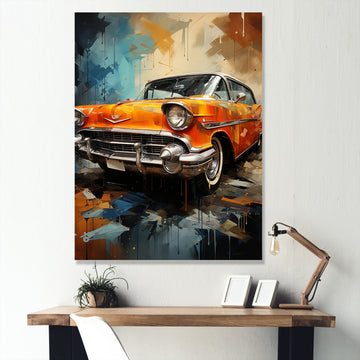 Abstract Vintage Car Memory - Car Vintage Canvas Wall Art