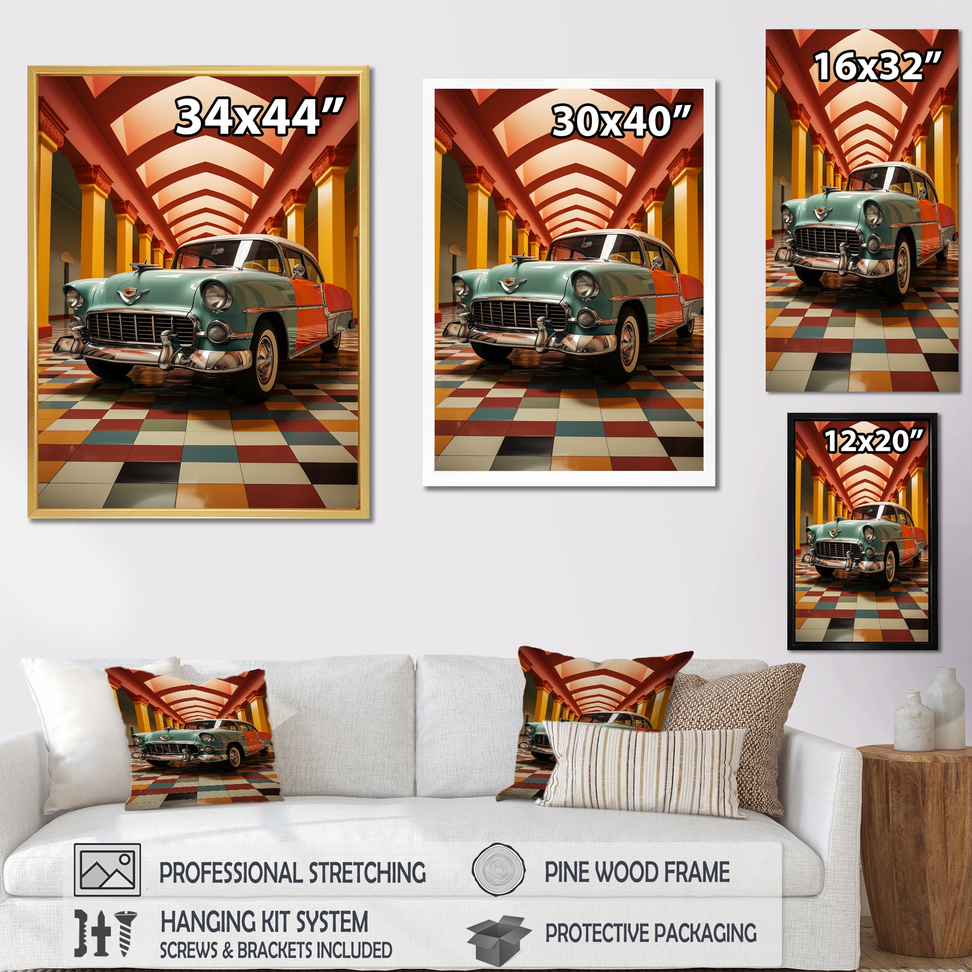 Pimp My Ride Retro Car - Car Vintage Canvas Wall Art