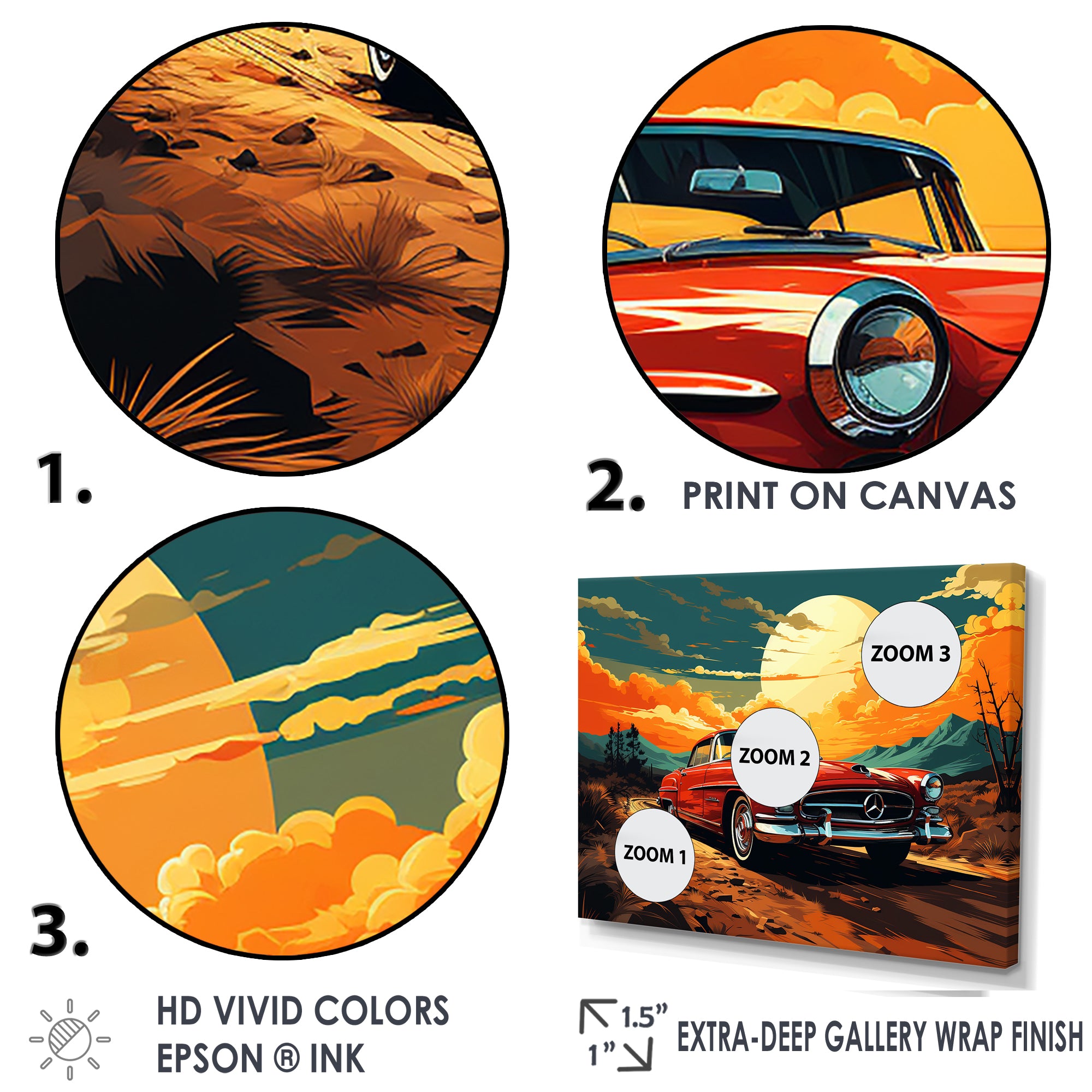 Vintage European Car In Nevada - Car Vintage Canvas Wall Art