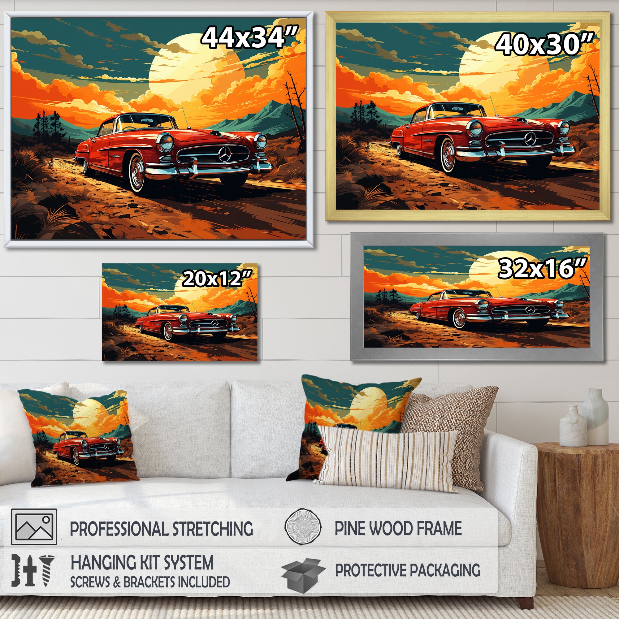 Vintage European Car In Nevada - Car Vintage Canvas Wall Art