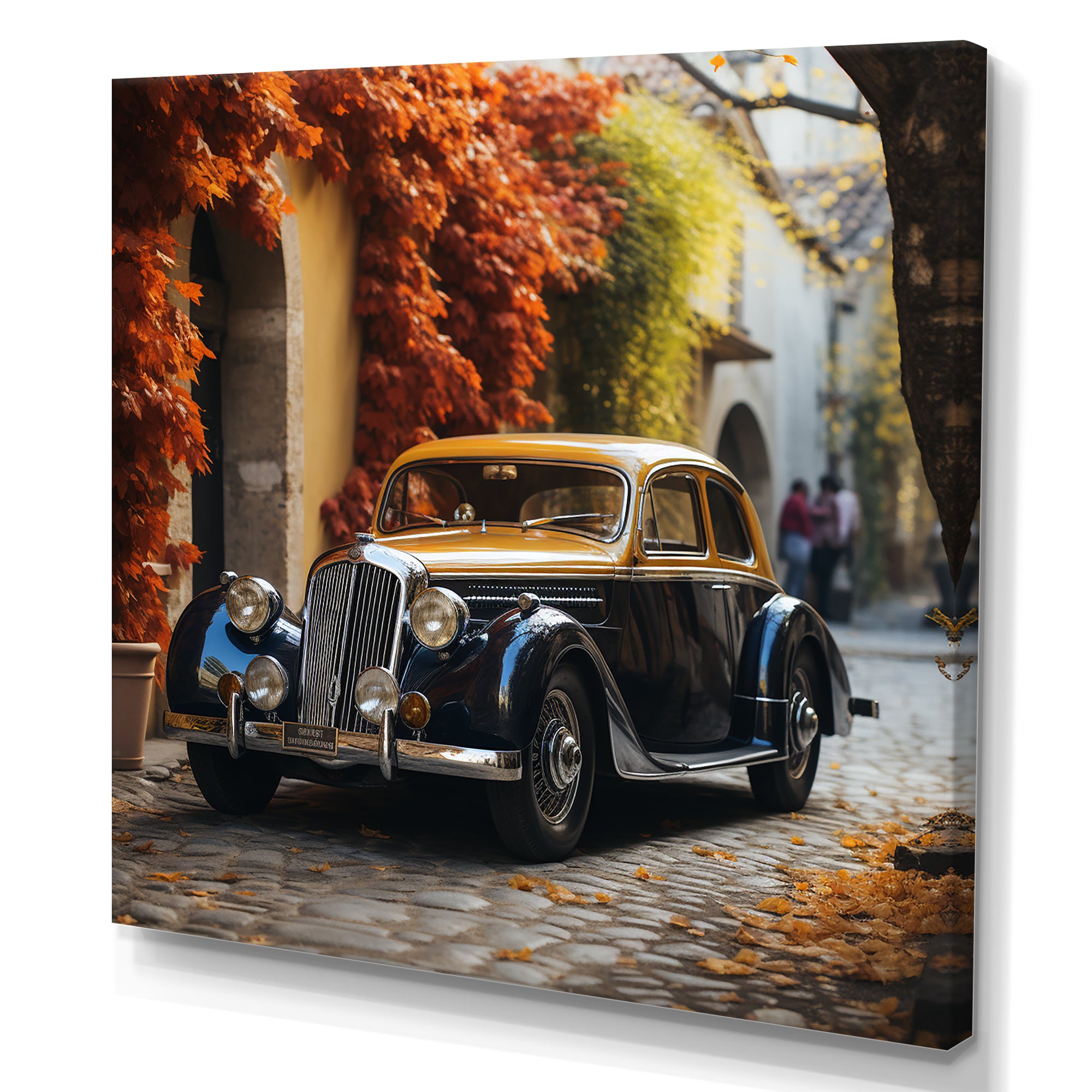 1960s Old Car In England - Car Vintage Canvas Wall Art