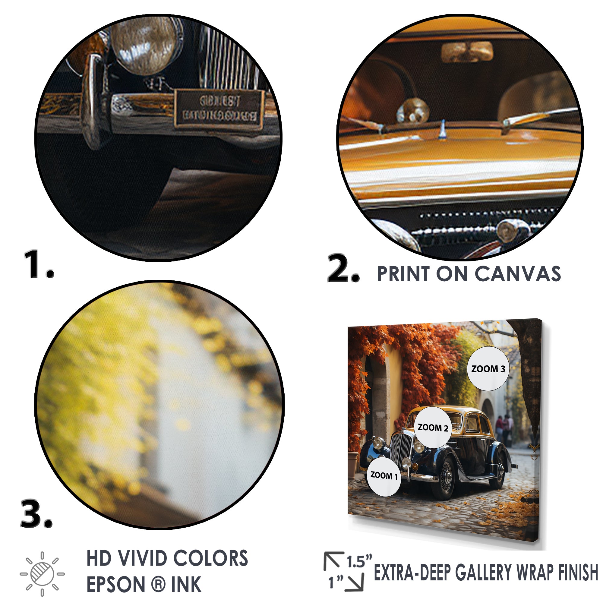 1960s Old Car In England - Car Vintage Canvas Wall Art